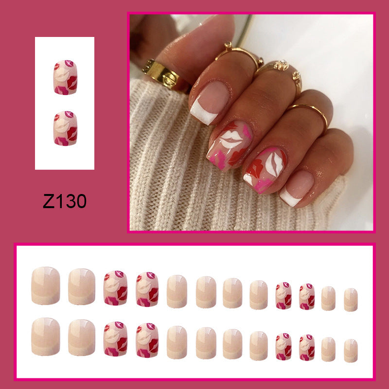 pink lip print